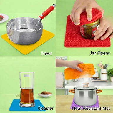 Multipurpose Silicone Trivet Mat (Purple) – 7.2 Inch Heat Resistant Pad for Hot Pots & Pans, BPA Free Non-Slip Kitchen Counter Mat thumbnail 4