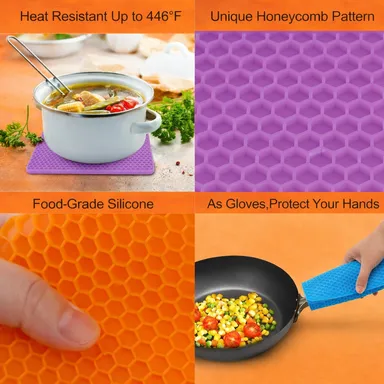 Green Silicone Hot Pot Stand Mat Heat Resistant Kitchen Trivet Pad Non Slip Multipurpose Silicone Coaster Pot Holder for Hot Vessels Cookware Countertop Protection thumbnail 2