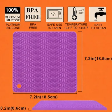 Green Silicone Hot Pot Stand Mat Heat Resistant Kitchen Trivet Pad Non Slip Multipurpose Silicone Coaster Pot Holder for Hot Vessels Cookware Countertop Protection thumbnail 3