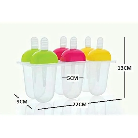 Silicone Ice Cream Popsicle Mould with Lid and Reusable Sticks BPA Free Ice Candy Maker Tray for Kulfi Fruit Pops Ice Lollies Homemade Frozen Dessert Maker for Kids Family 4 Cavity Multicolour image 3