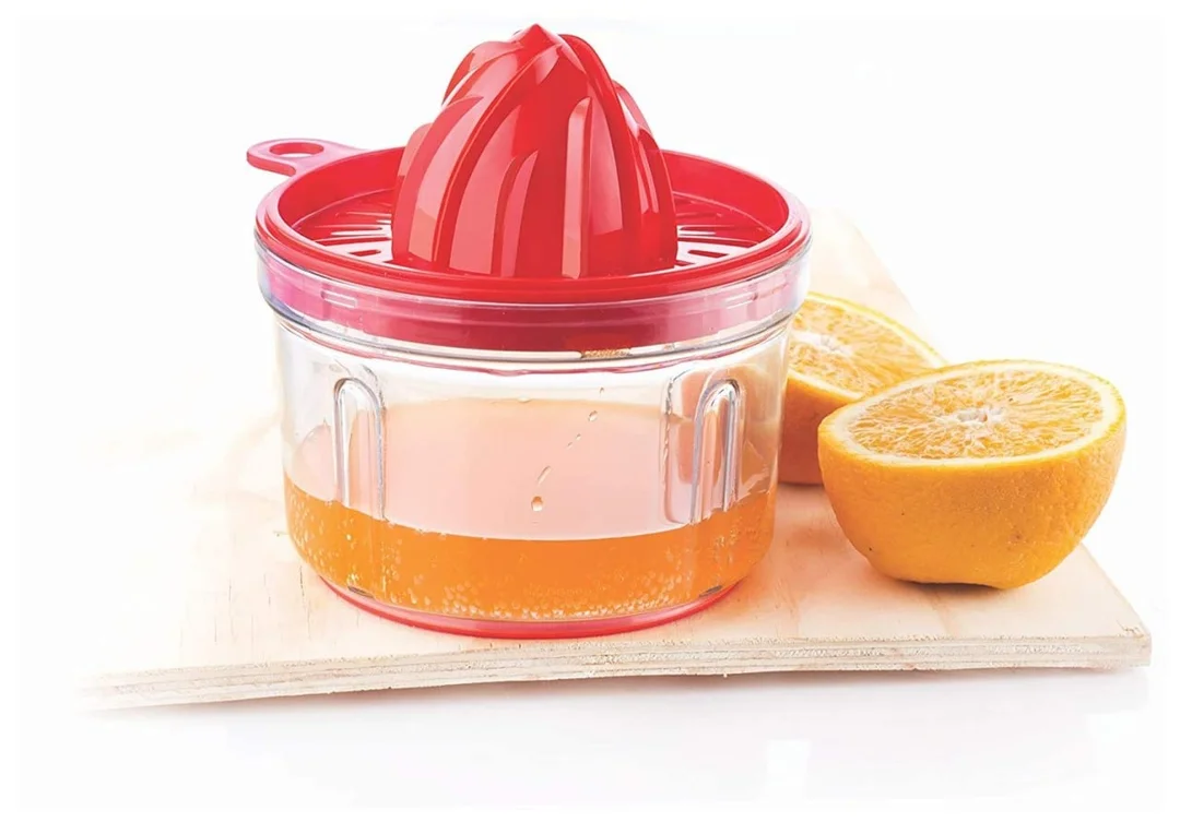 Manual Citrus Juicer with Container BPA Free Plastic Lemon Orange Juicer Hand Press Fruit Juice Extractor with Seed Filter Kitchen Juice Maker image 1