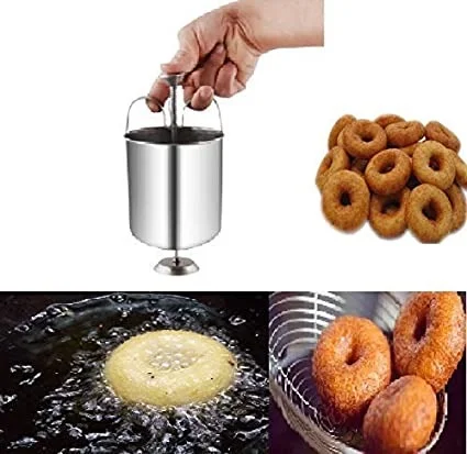 Stainless Steel Donut Maker Dispenser 1L Capacity Manual Doughnut Batter Dispenser Machine for Kitchen Donut Making Tool with Handle Ring Mold for Perfect Doughnuts image 1