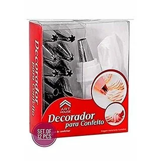 12 Piece Cake Decorating Nozzle Set with Icing Piping Bag Stainless Steel Cream Decorating Tips Kit for Cake Cupcake Pastry Baking Decoration Tool image 1