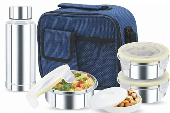 Premium Stainless Steel Insulated Executive Lunch Box Set with Airtight Containers, Water Bottle, and Heavy-Duty Thermal Carry Bag Stainless Steel Insulated Executive Lunch Box Set 1.5 L image 1