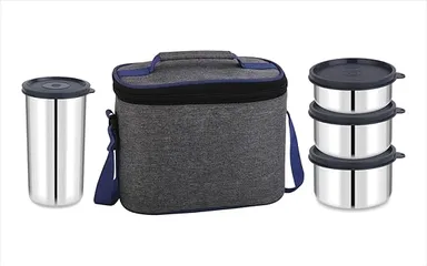 Premium Stainless Steel Insulated Executive Lunch Box Set with Airtight Containers, Water Bottle, and Heavy-Duty Thermal Carry Bag Stainless Steel Insulated Executive Lunch Box Set 9 L thumbnail 2