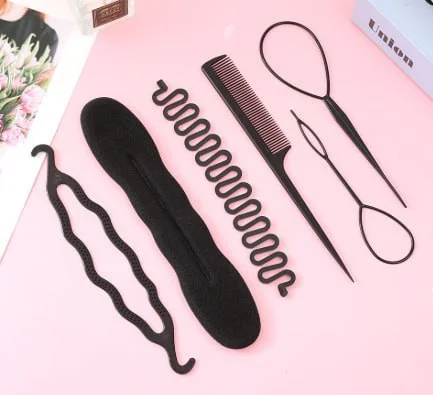 Hair Braiding Styling Tool Set for Women Girls DIY French Braid Maker Kit Hair Loop Tool Topsy Tail Styling Comb Bun Maker Braider Accessories Salon Hair Styling Kit image 2