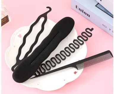 Hair Braiding Styling Tool Set for Women Girls DIY French Braid Maker Kit Hair Loop Tool Topsy Tail Styling Comb Bun Maker Braider Accessories Salon Hair Styling Kit thumbnail 2