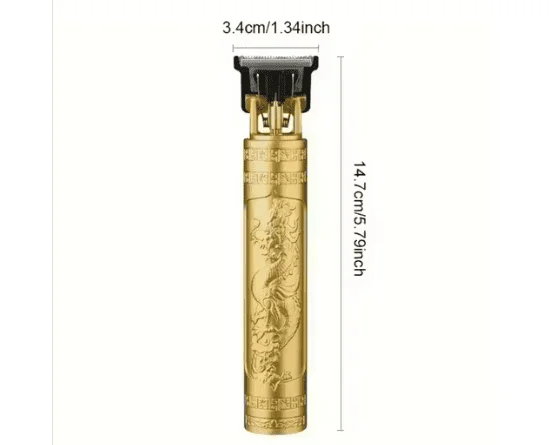 VINTAGE T9 Professional Hair Clipper, Gold Metal Body Beard Trimmer with USB Charging, Adjustable Blade, 4 Guide Combs, Cleaning Brush image 2
