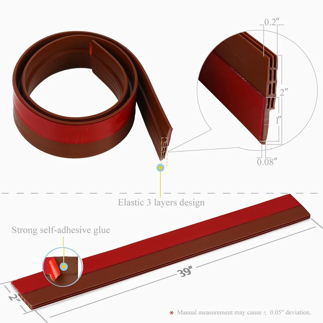 Self Adhesive Door Bottom Seal Strip Weather Stripping Door Draft Stopper Soundproof Dust Proof Insect Blocker Door Gap Sealing Strip for Home Doors Windows image 2