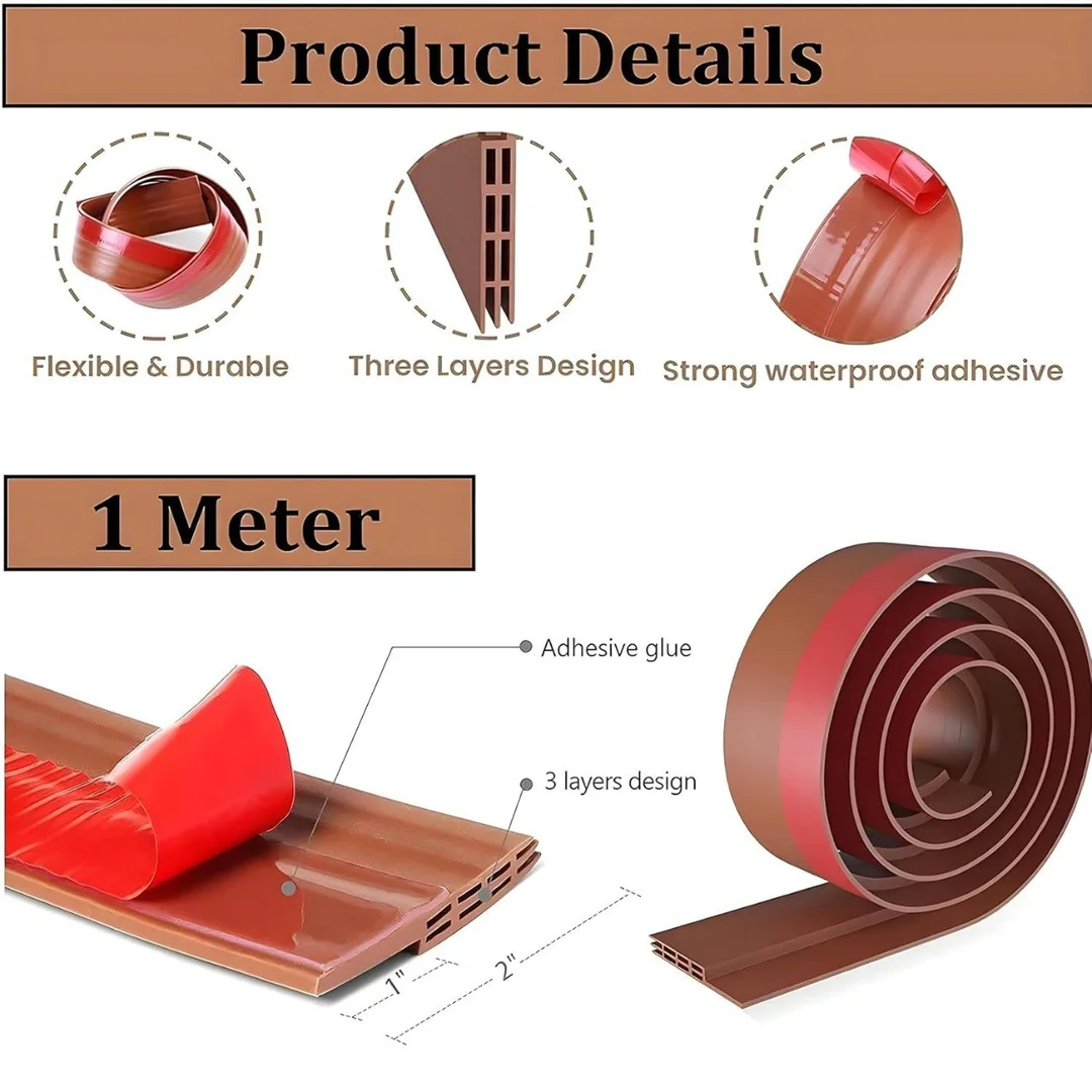 Self Adhesive Door Bottom Seal Strip Weather Stripping Door Draft Stopper Soundproof Dust Proof Insect Blocker Door Gap Sealing Strip for Home Doors Windows image 4