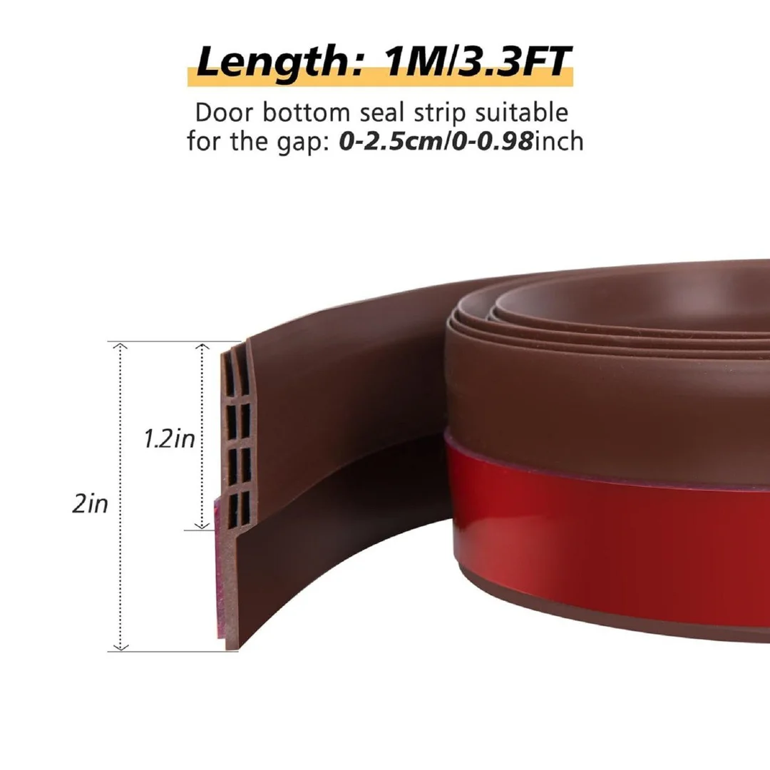 Self Adhesive Door Bottom Seal Strip Weather Stripping Door Draft Stopper Soundproof Dust Proof Insect Blocker Door Gap Sealing Strip for Home Doors Windows image 6