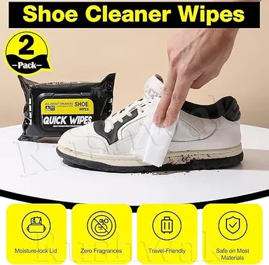 Shoe Cleaning Wet Wipes Sneaker Cleaning Wipes Instant Shoe Cleaner Tissue Gentle Formula Leather Canvas Shoe Cleaning Wipes Portable Sneaker Care Wipes thumbnail 2