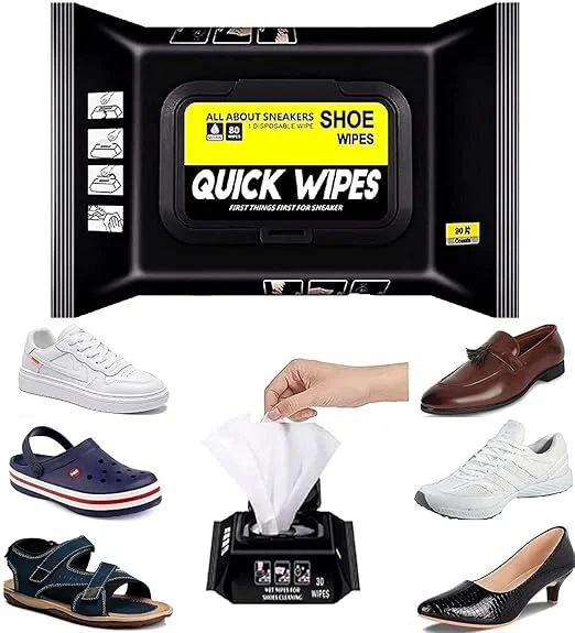 Shoe Cleaning Wet Wipes Sneaker Cleaning Wipes Instant Shoe Cleaner Tissue Gentle Formula Leather Canvas Shoe Cleaning Wipes Portable Sneaker Care Wipes image 4
