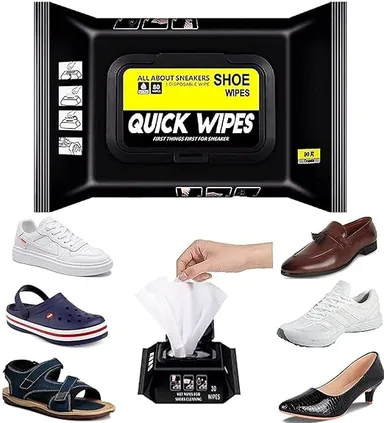 Shoe Cleaning Wet Wipes Sneaker Cleaning Wipes Instant Shoe Cleaner Tissue Gentle Formula Leather Canvas Shoe Cleaning Wipes Portable Sneaker Care Wipes thumbnail 3