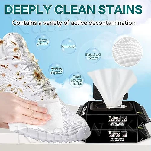 Shoe Cleaning Wet Wipes Sneaker Cleaning Wipes Instant Shoe Cleaner Tissue Gentle Formula Leather Canvas Shoe Cleaning Wipes Portable Sneaker Care Wipes image 5