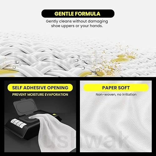 Shoe Cleaning Wet Wipes Sneaker Cleaning Wipes Instant Shoe Cleaner Tissue Gentle Formula Leather Canvas Shoe Cleaning Wipes Portable Sneaker Care Wipes image 1