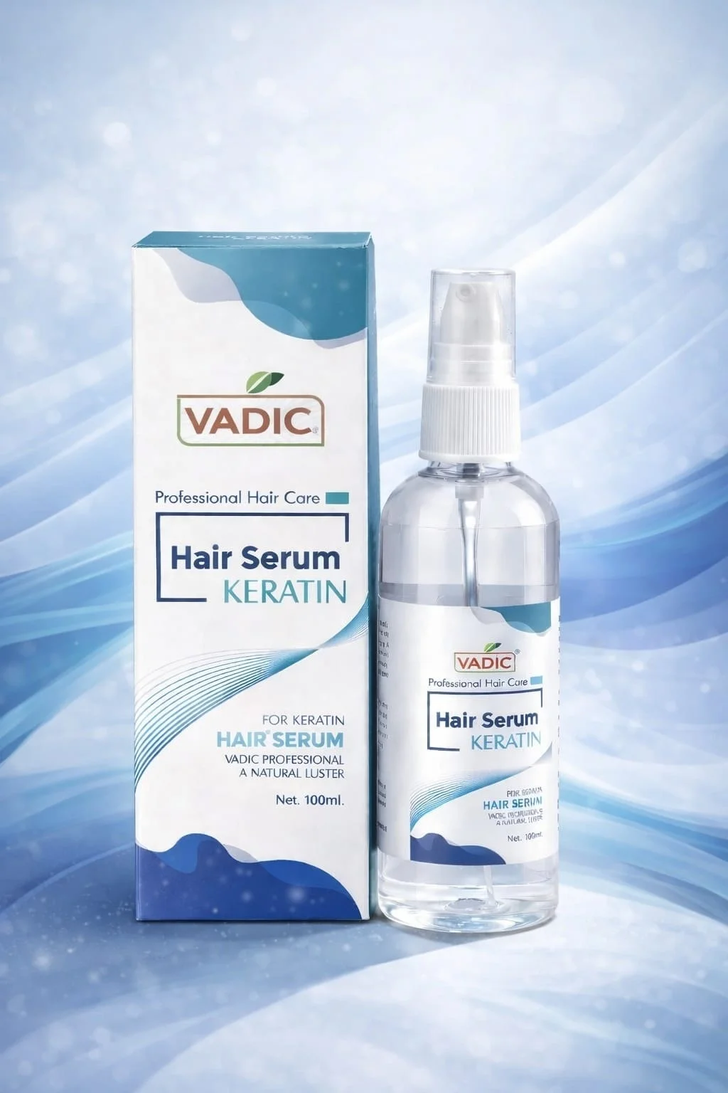 Vadic Professional Keratin Hair Serum 100ml Anti Frizz Hair Smoothing Serum for Dry Damaged Hair Shine Repair Keratin Treatment Serum for Men Women image 1