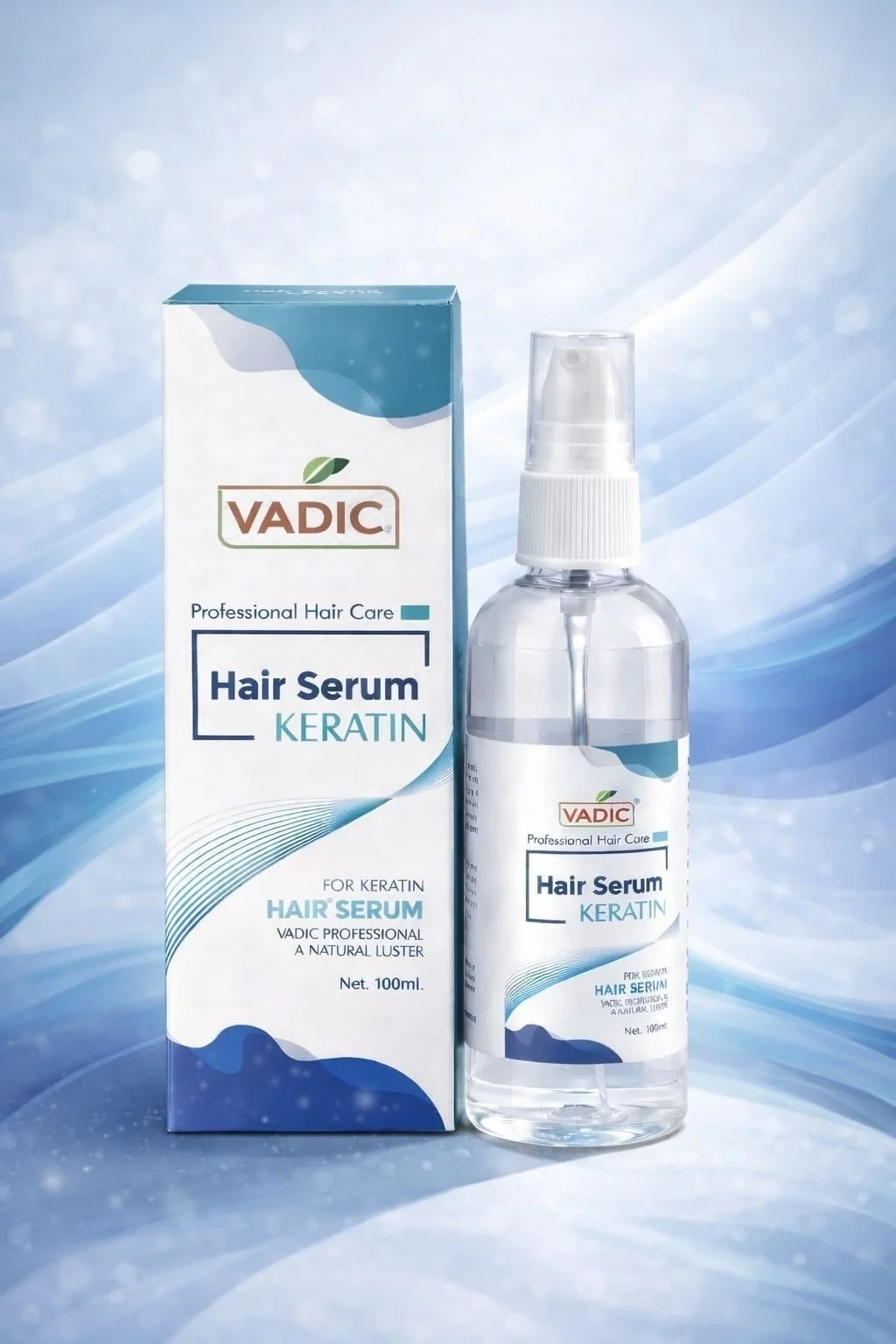 Vadic Professional Keratin Hair Serum 100ml Anti Frizz Hair Smoothing Serum for Dry Damaged Hair Shine Repair Keratin Treatment Serum for Men Women image 1
