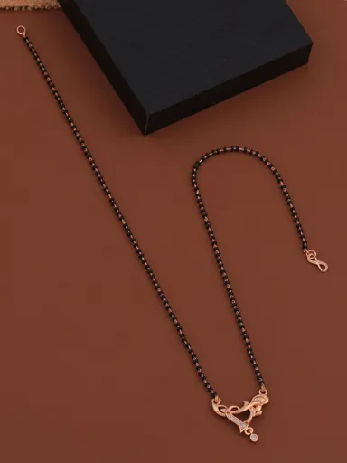 Traditional Black Beads Mangalsutra Necklace for Women Gold Plated Heart Pendant Mangalsutra Chain with American Diamond Bridal Wedding Jewellery Daily Wear Mangalsutra Necklace thumbnail 3