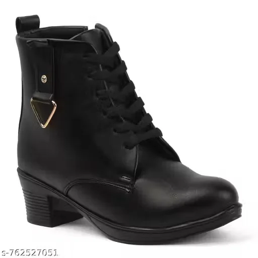 Womens Black Ankle Length Zip Boots Low Heel Fashion Booties Comfortable Casual Formal Office Winter Boots Synthetic Leather Side Zip Ladies Footwear Womens Black Ankle Length Zip Boots Low Heel Fashion Booties Comfortable Casual Formal Office Winter Boot image 3