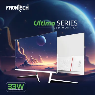 FRONTECH Ultima Series 27 Inch Curved LED Monitor| Refresh Rate 120Hz|3500R Curve| Full HD 1080p| Built in Speaker | Bezel Less Design | HDMI & VGA Ports (MON-0085, White) thumbnail 1