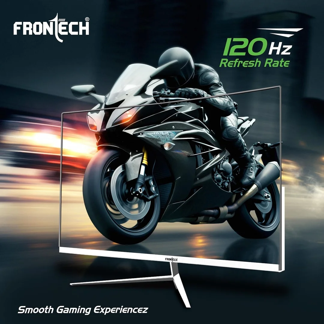 FRONTECH Ultima Series 27 Inch Curved LED Monitor| Refresh Rate 120Hz|3500R Curve| Full HD 1080p| Built in Speaker | Bezel Less Design | HDMI & VGA Ports (MON-0085, White) image 4