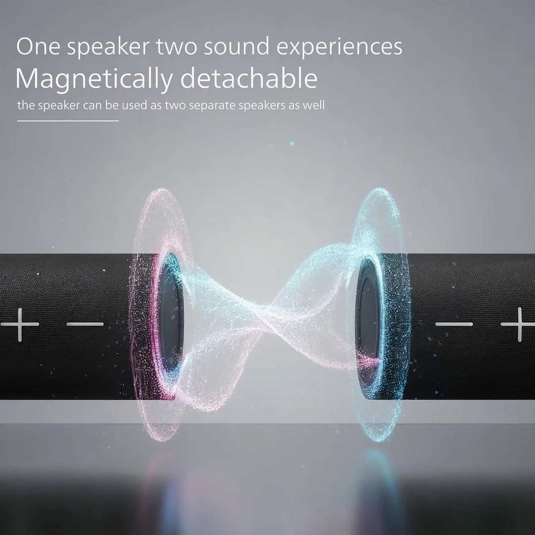 Philips TAS4400BK/94 Wireless Bluetooth Speaker, 40W, 8H Playtime, 52mm Driver, IPX4 Resistant, LED Indicator, 3600mAh Battery, USB-C Charging, TWS/AUX/TF Input image 3