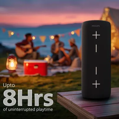 Philips TAS4400BK/94 Wireless Bluetooth Speaker, 40W, 8H Playtime, 52mm Driver, IPX4 Resistant, LED Indicator, 3600mAh Battery, USB-C Charging, TWS/AUX/TF Input thumbnail 4