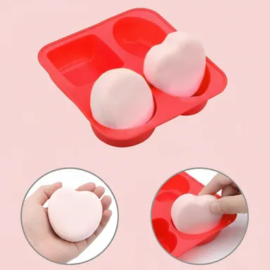 Red Silicone Heart Shape Soap Mold Tray – 4 Slot Soap Making, Resin Casting & Chocolate Mold thumbnail 2
