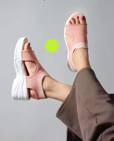 Women Breathable Knit Summer Sandals Lightweight Platform Walking Shoes Anti Slip Casual Comfort Open Toe Sports Sandals Stretch Mesh Slip On Ladies Fashion Footwear Women Breathable Knit Summer Sandals Lightweight Platform Walking Shoes Anti Slip Casual  thumbnail 1