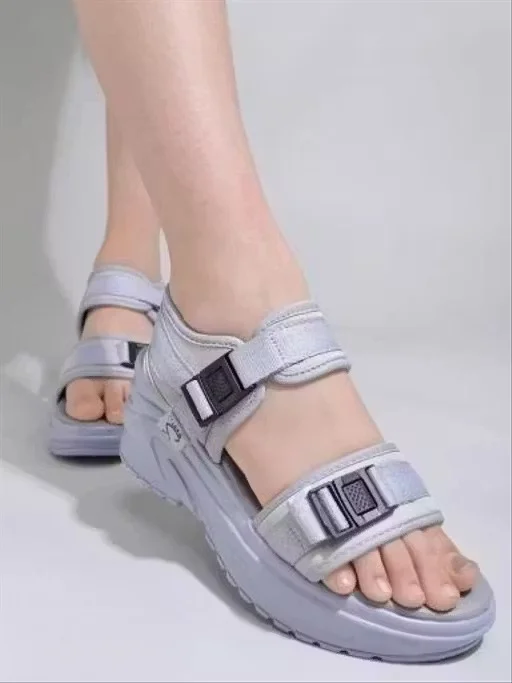 Women Lightweight Comfort Strap Sandals Anti-Slip Cushion Sole Summer Casual Walking Sandals Soft EVA Platform Sandals for Daily Wear Travel Beach Grey Women Lightweight Comfort Strap Sandals Anti-Slip Cushion Sole Summer Casual Walking Sandals Soft EVA P image 1