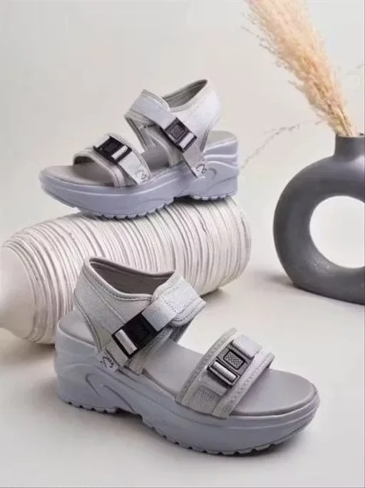 Women Lightweight Comfort Strap Sandals Anti-Slip Cushion Sole Summer Casual Walking Sandals Soft EVA Platform Sandals for Daily Wear Travel Beach Grey Women Lightweight Comfort Strap Sandals Anti-Slip Cushion Sole Summer Casual Walking Sandals Soft EVA P image 2