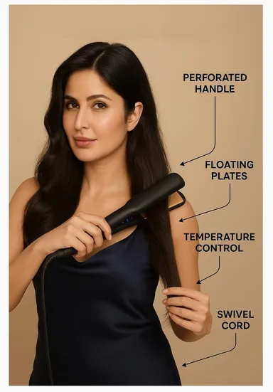 Professional Temperature Control Hair Straightener 4 Heat Settings 160-220°C Ceramic Plate Hair Straightening Iron Fast Heating Anti-Frizz Styling Tool for Women Men thumbnail 1