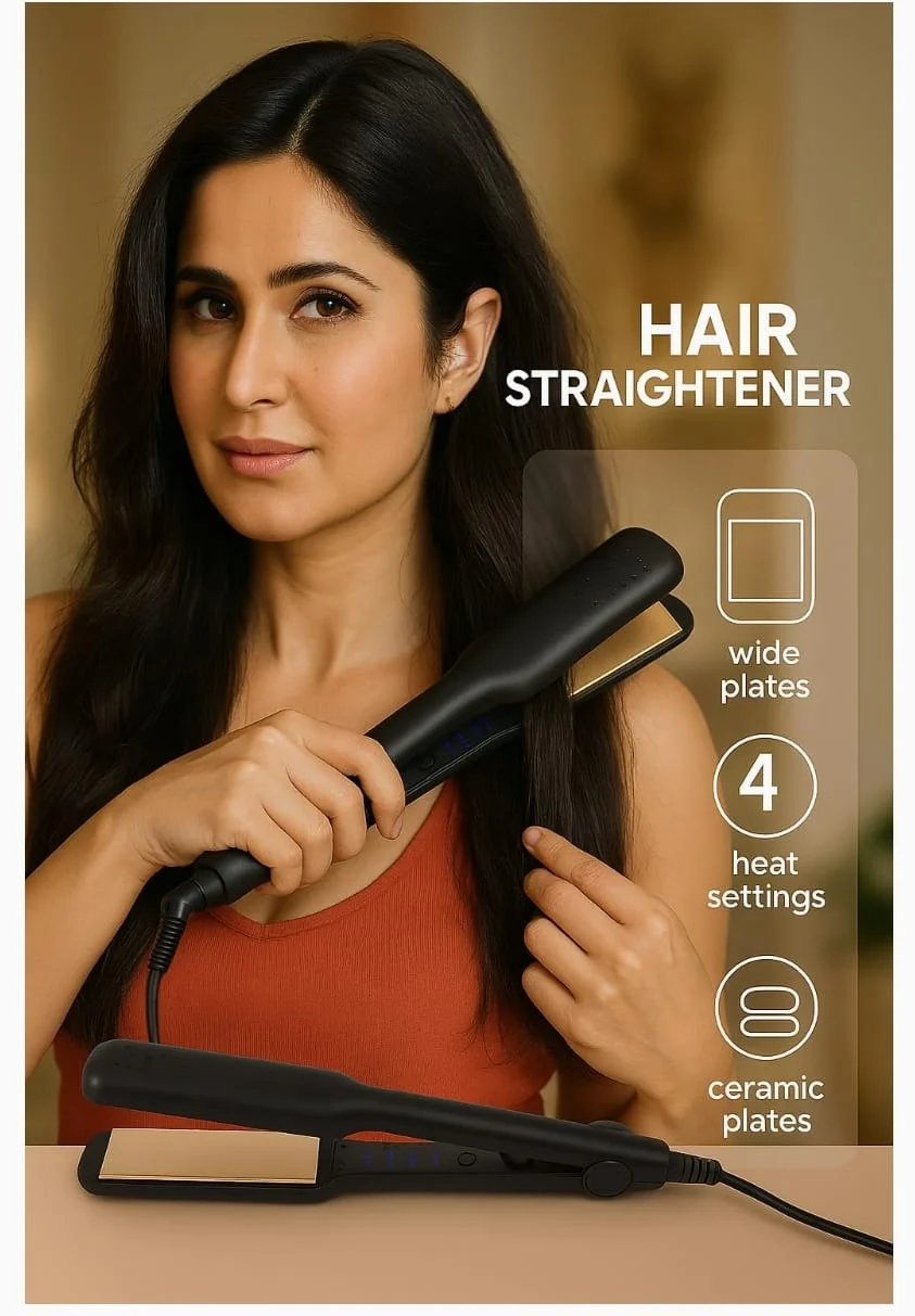 Professional Temperature Control Hair Straightener 4 Heat Settings 160-220°C Ceramic Plate Hair Straightening Iron Fast Heating Anti-Frizz Styling Tool for Women Men image 4