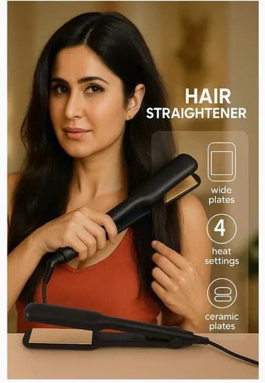 Professional Temperature Control Hair Straightener 4 Heat Settings 160-220°C Ceramic Plate Hair Straightening Iron Fast Heating Anti-Frizz Styling Tool for Women Men thumbnail 3