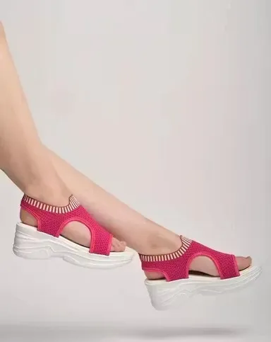 Women Breathable Mesh Sports Sandals Lightweight Slip-On Casual Walking Sandals for Women Open Toe Summer Comfort Sandals Cushioned Platform Daily Wear Travel Beach Sandals Pink Women Breathable Mesh Sports Sandals Lightweight Slip-On Casual Walking Sanda thumbnail 2