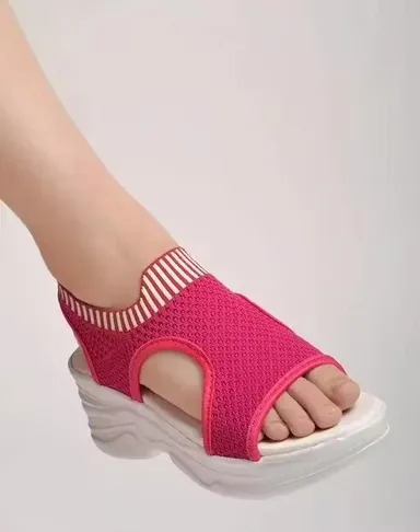 Women Breathable Mesh Sports Sandals Lightweight Slip-On Casual Walking Sandals for Women Open Toe Summer Comfort Sandals Cushioned Platform Daily Wear Travel Beach Sandals Pink Women Breathable Mesh Sports Sandals Lightweight Slip-On Casual Walking Sanda thumbnail 0