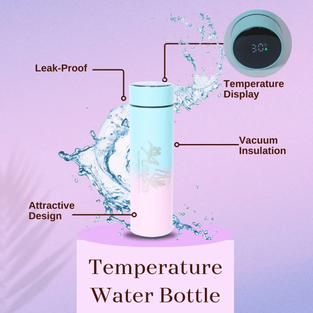 Smart LED Temperature Display Vacuum Insulated Stainless Steel Water Bottle Leak Proof Thermal Flask Hot and Cold Drink Bottle for Travel Gym Office Kids and Adults Reusable Smart Thermos Bottle image 1