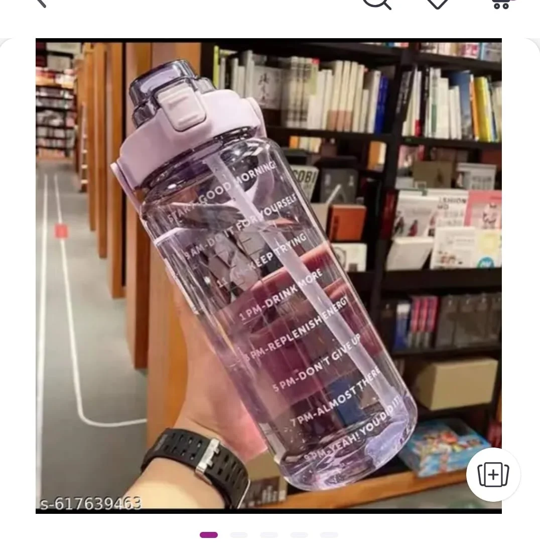 2 Litre Motivational Time Marker Water Bottle with Straw Leakproof BPA Free Sports Hydration Bottle for Gym Office School Travel Fitness Water Tracker Bottle image 1