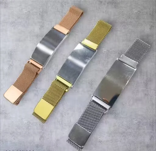 Stainless Steel ID Bracelet for Men and Women Adjustable Mesh Strap Name Plate Bracelet Minimalist Chain Wrist Band Fashion Jewellery India image 3
