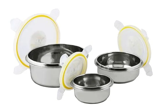Stainless Steel Airtight and Leakproof Nesting Round Containers with Four-Sided Locking Lids Multipurpose Kitchen Storage Bowls for Food Prep and Travel Steel Airtight and Leakproof Nesting Round 1.5 L image 1