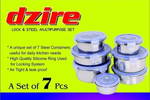 Stainless Steel Airtight and Leakproof Nesting Round Containers with Four-Sided Locking Lids Multipurpose Kitchen Storage Bowls for Food Prep and Travel Steel Airtight and Leakproof Nesting Round 2.5 L image 3