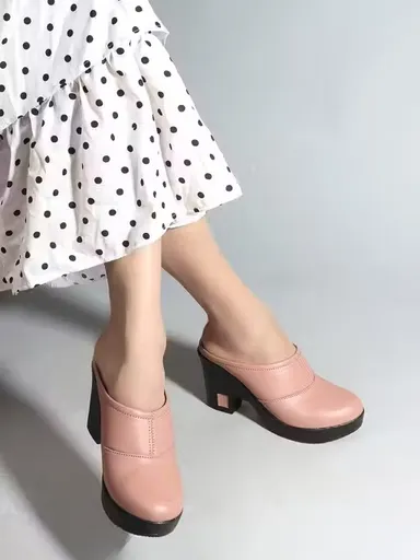 Women Premium Pink Block Heel Mule Sandals Closed Toe Slip-On Heels Comfortable Fashion Party Office Casual Footwear Stylish Ladies Platform Heel Sandals Women Premium Pink Block Heel Mule Sandals Closed Toe Slip-On Heels Comfortable Fashion Party Office  thumbnail 1