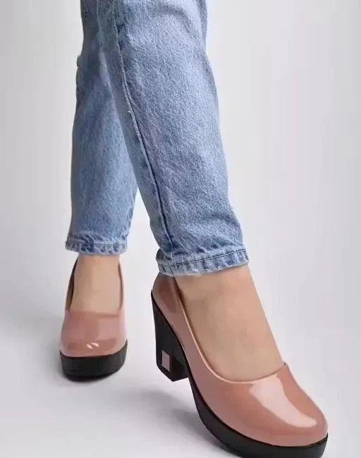 Women Nude Pink Patent Block Heel Pumps Closed Toe Office Formal Heels Comfortable Mid Heel Work Party Footwear Ladies Fashion Block Heel Shoes Women Nude Pink Patent Block Heel Pumps Closed Toe Office Formal Heels Comfortable Mid Heel Work Party Footwear image 4