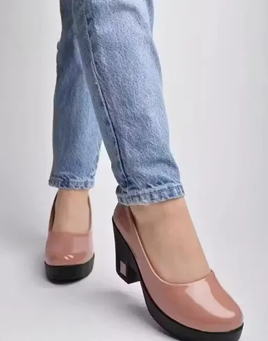 Women Nude Pink Patent Block Heel Pumps Closed Toe Office Formal Heels Comfortable Mid Heel Work Party Footwear Ladies Fashion Block Heel Shoes Women Nude Pink Patent Block Heel Pumps Closed Toe Office Formal Heels Comfortable Mid Heel Work Party Footwear thumbnail 3