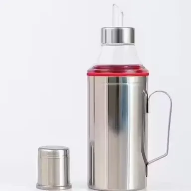 Stainless Steel Oil Dispenser Pot with Handle and Filter Lid Kitchen Oil Storage Container Cooking Oil Pourer Bottle Grease Storage Jar for Kitchen thumbnail 1