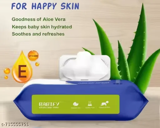 BABIFY Aloe Vera Infused Baby Wet Wipes | Extra Soft & Paraben-Free |72 Count (Pack of 4) | Buy 2 Get 2 Free Offer image 1