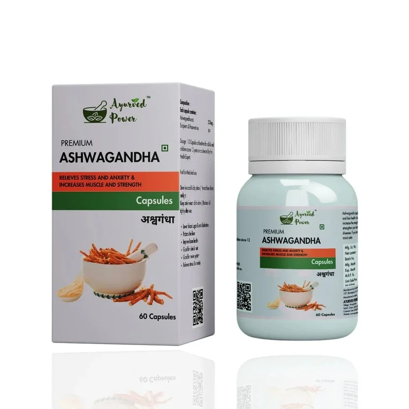 Ashwagandha Capsule With Withania somnifera Extract 500mg, 5% Withanolides Stress Relief Herbal Supplement, Immunity Booster, Energy & Sleep Support Ayurvedic Daily Wellness Capsule for Men & Women image 1