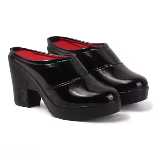 Womens Black Platform Block Heel Mules Slip-On Closed Toe Chunky Heel Fashion Sandals for Party Office Casual Wear Comfortable Elevated Heel Footwear Womens Black Platform Block Heel Mules Slip-On Closed Toe Chunky Heel Fashion Sandals for Party Office Ca image 3