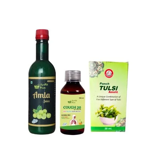 Cough and Cold Relief Combo Pack Complete Ayurvedic and All‑Symptom Respiratory Support Syrup Tablets Drops Balm for Fast Congestion Cough Sore Throat Relief India image 1